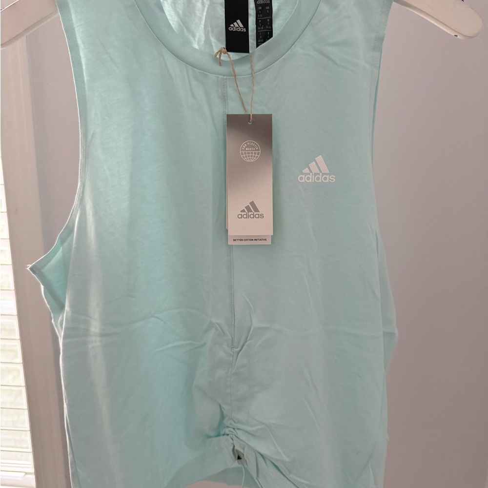 Adidas Halo Mint Sleeveless Tank Top with Scoop Neck - S - NWT - 100% Cotton